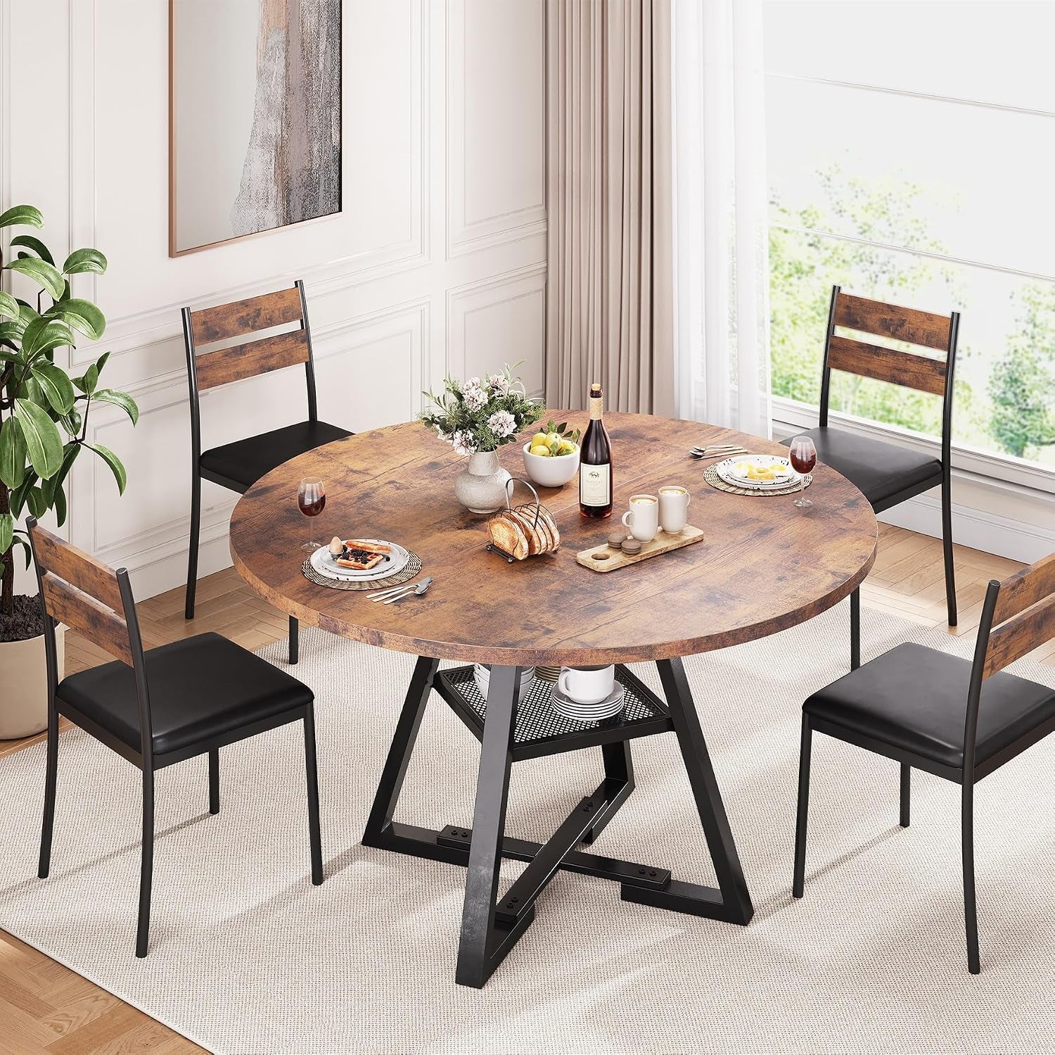 round-dining-table-for-4-kitchen-dining-room-circle-dinner-pedestal-table-space-saving-wood-kitchen-dining-room-furniture-vintage-46in