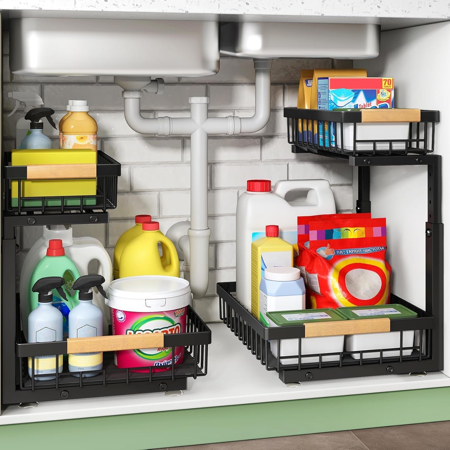 under-sink-organizer-2-tier-under-the-sink-storage-slide-out-pull-out-cabinet-organizer-shelf-metal-sliding-drawer-for-kitchen-bathroom-pantry-closet-organization-rack-black-2-pack