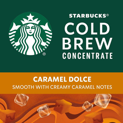 Starbucks Cold Brew Coffee Concentrate, Caramel Dolce Flavored Iced Coffee, 32 Fl Oz | 100% Arabica Cold Brew Concentrate; Natural Caramel Dolce Flavor; Mix with Water; 32 Fl Oz Multi-Serve Bottle4