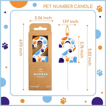 2.76 Inch Number 2 Dog Birthday Candles, Blue Dog Number Candles, Cake Number Candles, Party Celebration, Style Candle6