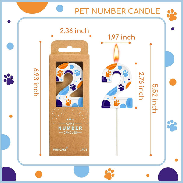 2.76 Inch Number 2 Dog Birthday Candles, Blue Dog Number Candles, Cake Number Candles, Party Celebration, Style Candle6