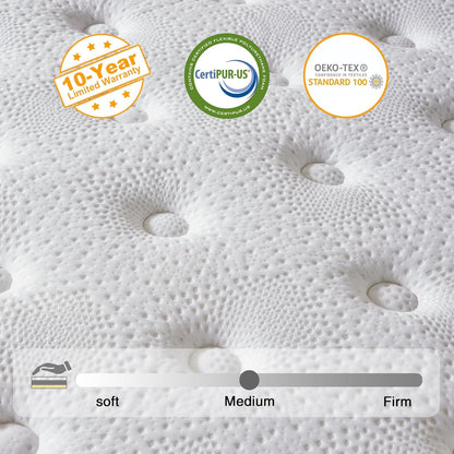 Full Mattress 12 Inch, Hybrid Spring Mattress, Medium Firm5