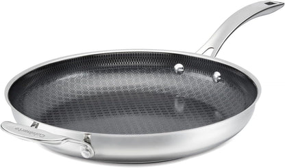 Fusionplus Hybrid Stainless Steel Pan, Nonstick & Oven Safe, 12” | Stainless Steel Pan with Ceramic, Non Stick Frying Pan for Searing/Browning, Induction and Oven Safe to 500°F, FPS22-30H1