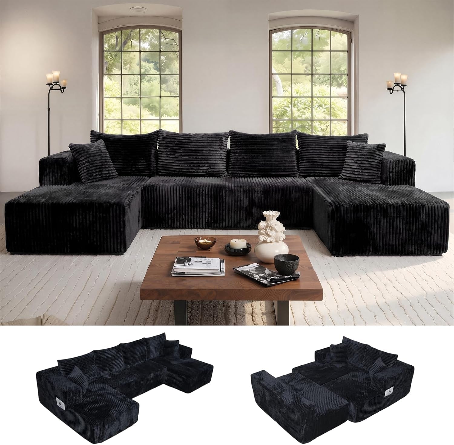 130-u-shaped-sectional-couches-for-living-room-modular-boneless-cloud-sofa-with-2-chaise-lounges-4-in-1-flexible-combination-layered-foam-cushion-deep-seat-corner-couch-no-assembly-black