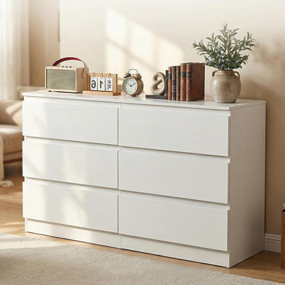 6 Drawer Dresser, Modern Wood Storage Cabinet with Hidden Handles1