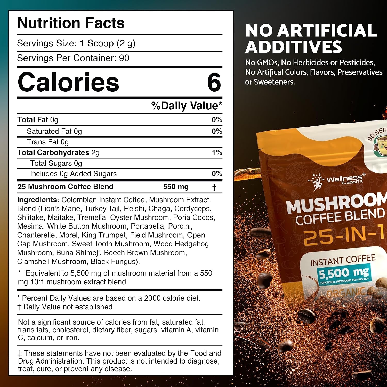 organic-mushroom-coffee-instant-25-in-1-lions-mane-reishi-90-servings-keto-friendly-third-party-tested-chaga-cordyceps-shiitake-functional-blend-smooth-rich-taste-gut-focus-support-1-pack