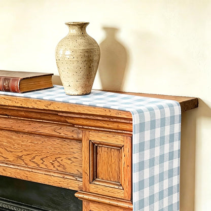 Blue Gingham Table Runner 13 X 90 Inches Long, Cotton Linen Farmhouse Checkered Kitchen Dining Table Decor for Home Party, Wrinkle Free6