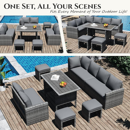 Patio Furniture Set with Waterproof Cover, 7 Pieces Outdoor Sectional4