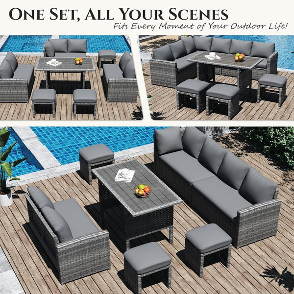 Patio Furniture Set with Waterproof Cover, 7 Pieces Outdoor Sectional4