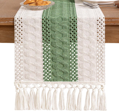 Boho Table Runner Fall Farmhouse Rustic Dining Dresser Scarf Home Decor5