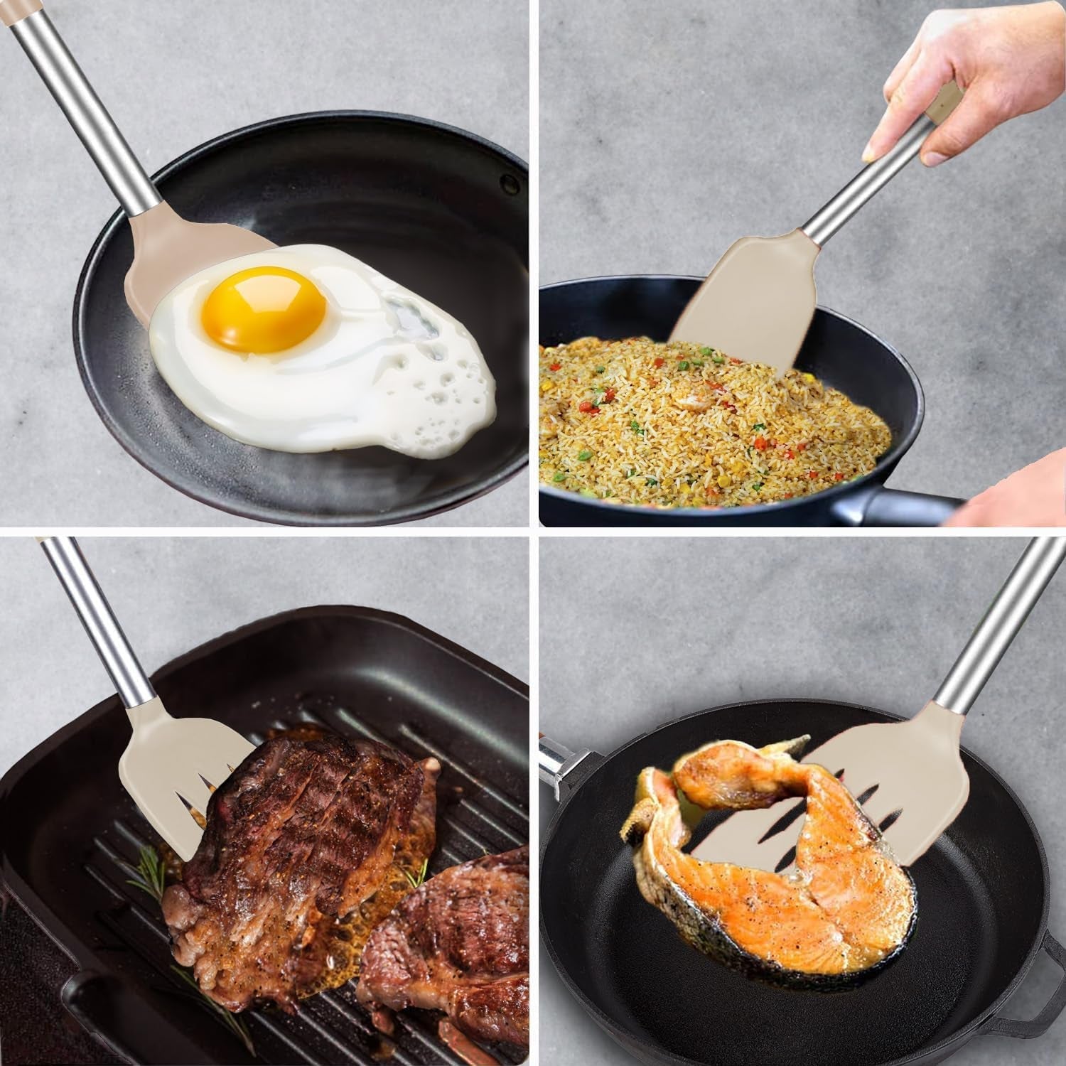 silicone-spatula-and-cooking-spoon-5-pack-non-stick-cooking-utensils-for-kitchen-heat-resistant-solid-slotted-spoons-and-spatulas-stainless-steel-handle-coated-with-silicone-khaki