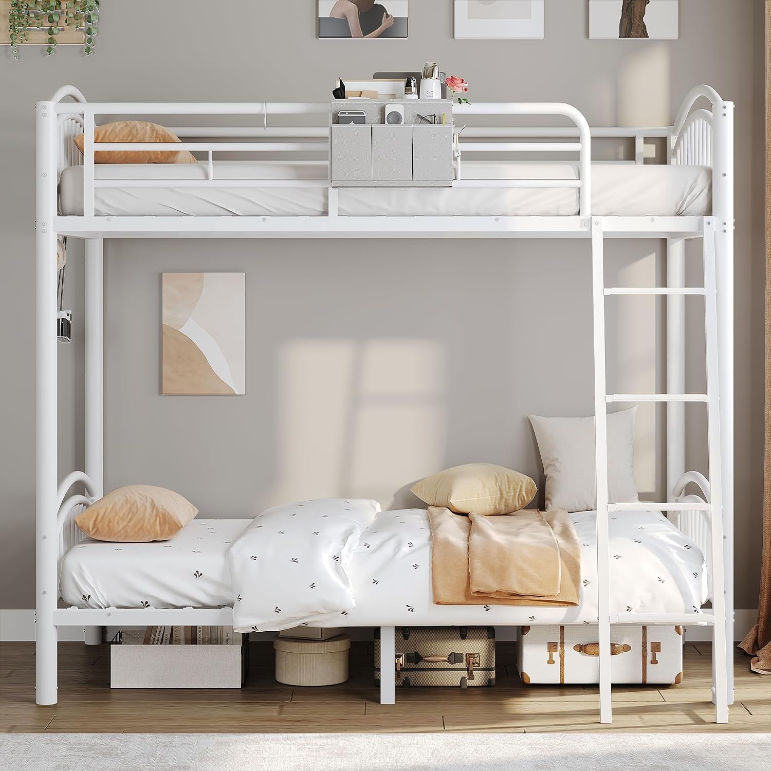 metal-bunk-bed-twin-over-twin-heavy-duty-industrial-bunkbeds-for-adult-teen-with-bedside-caddy-eva-anti-slip-convertible-ladder-flat-rungs-space-saving-bunkbeds-frame-for-bedroom-dormwhite