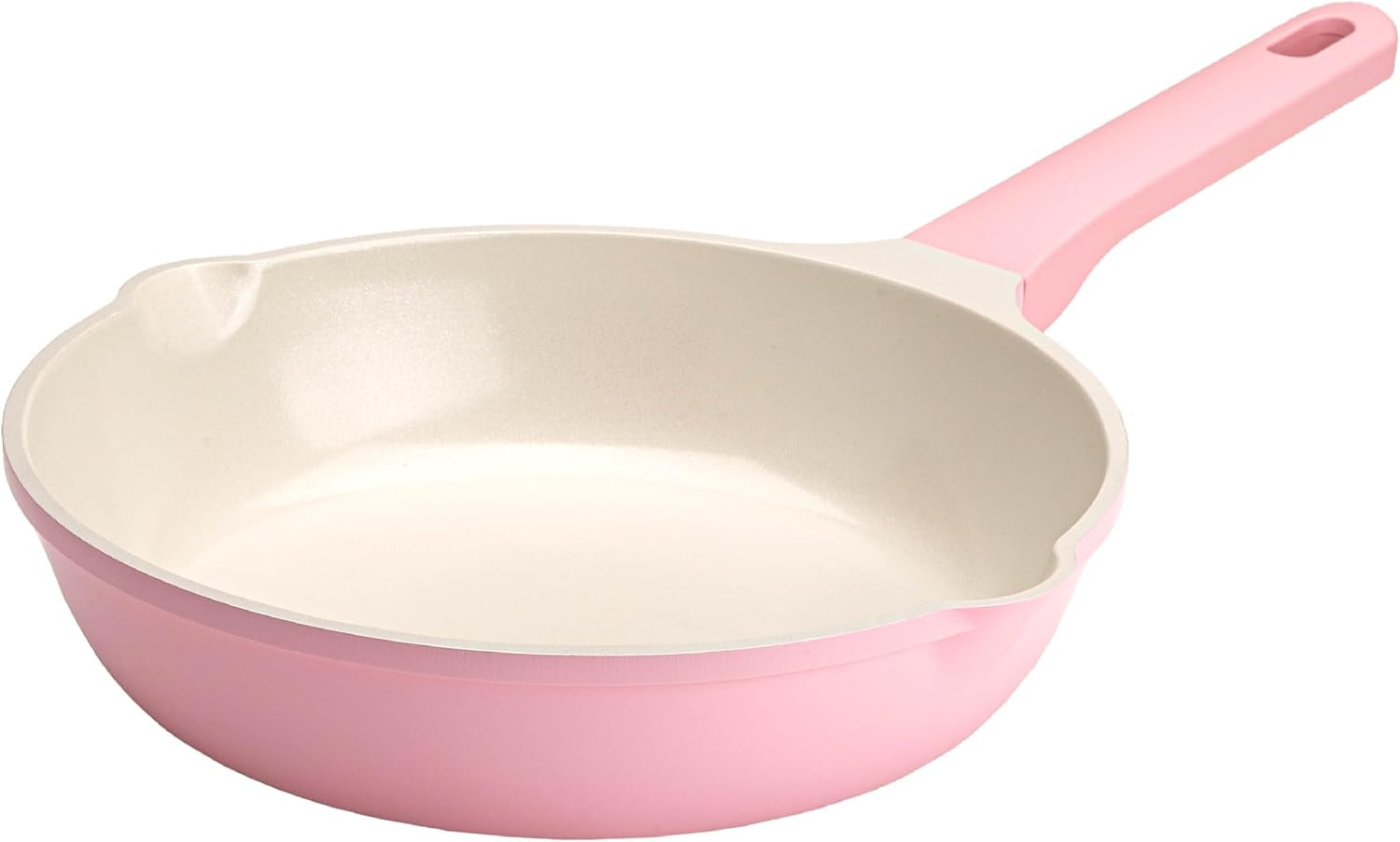 ceramic-cast-aluminum-nonstick-fry-pan-fast-even-heating-with-easy-pour-spouts-comfort-grip-handle-9-5-inch-pink