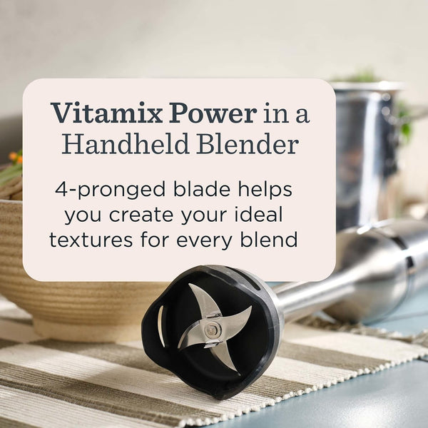 Vitamix 5-Speed Immersion Blender, 625-Watt Motor, Stainless Steel/Black | Professional-Grade Hand Blender, 5-Speed Control, One-Handed Operation, Stainless Blades, 5-Foot Cord, Blend in Any Container7