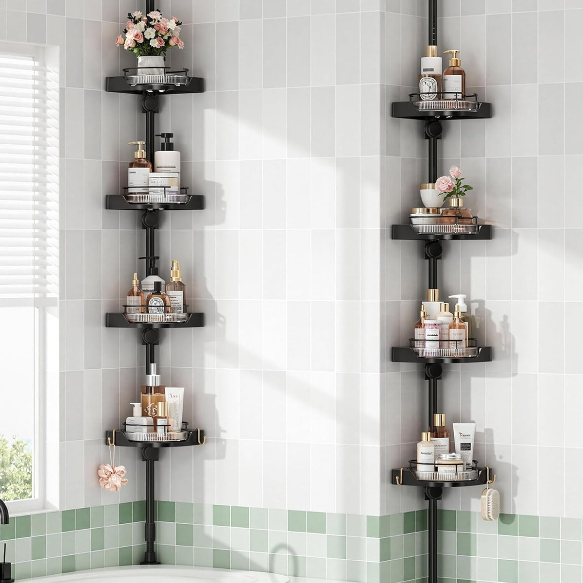 360-rotating-corner-shower-caddy-tension-pole-organizer-black