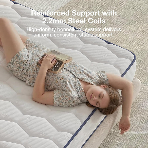 Twin Mattress 6 Inch, Bonnell Spring Hybrid with Spine Support4