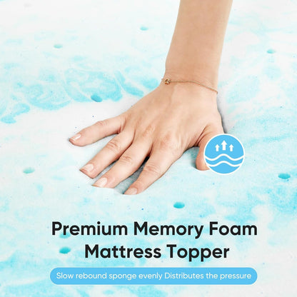 3 Inch Full Memory Foam Mattress Topper, Gel Foam Mattress Topper for Pressure Relief, Ventilated Design Bed Topper in a Box, Certipur-Us Certified | Gel Memory Foam Relieves Pressure, Ventilated Design Keeps Cool. Fits Full Size, Certipur-Us Certified, Comes in a Box.4