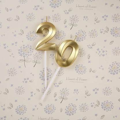 2 in Gold 20 Birthday Candles,20Th Birthday Decorations for Girls Boys2
