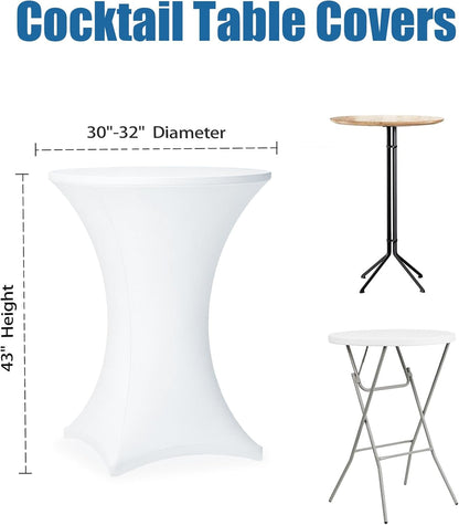 Cocktail Table Covers - 6 Pack 32X43 Inch Table Cloth - White3