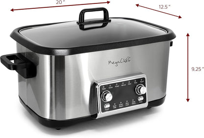 Deluxe 8 Quart 12-In-1 Programmable Multi Cooker with Sous Vide and Multi-Functions, Digital Display, Adjustable Temperature & Time, Removable Pot, Tempered Glass Lid3
