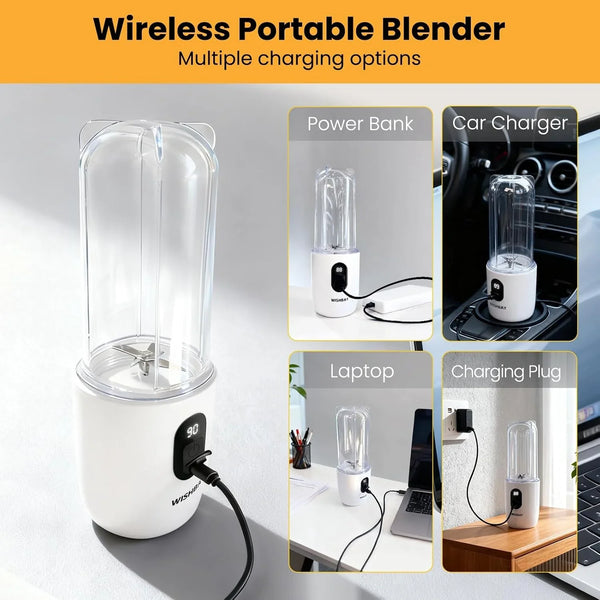 Portable Blender, Personal Blender for Shakes and Smoothies, Portable Juicer with 16 Blades, Small Mini Juicer with Extra Handle Lid for Travel, Sport, Office, Camping and Outgoing (16.9 Oz)7