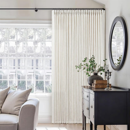 Natural Pinch Pleated Linen Semi Sheer 84 Inch Curtains 2 Panels | Pinch Pleat Hooks Rings, Back Tab, Cream Ivory Birch, Boho Neutral, Textured Linen, Window Curtain for Living Room Bedroom7