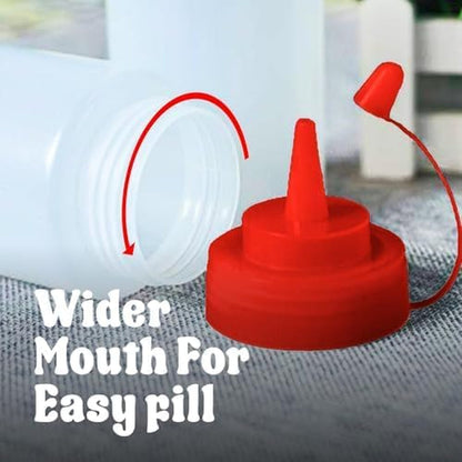 12 Oz Condiment Squeeze Bottles for Sauces - Leak Proof Oil, Syrup, Dressing Squirt Bottles - 3 Pack4