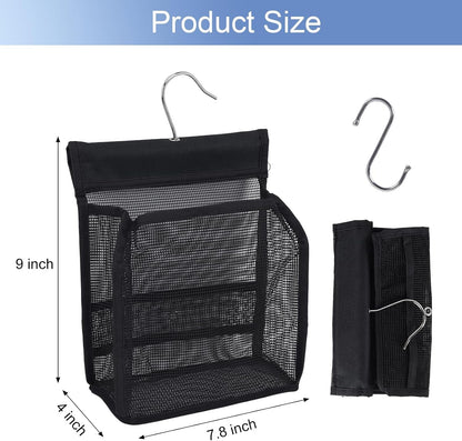 2 Pack Hanging Shower Caddy for Shower Chair, Mesh Shower Caddy with Hooks for Elderly, Pregnant, Patient, and Disabled, Also Suitable for Dorm, Gym, RV, Travel and Kitchen3