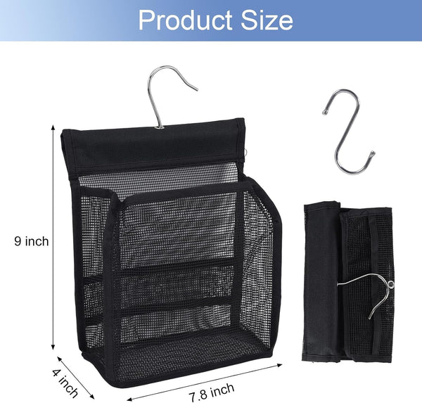 2 Pack Hanging Shower Caddy for Shower Chair, Mesh Shower Caddy with Hooks for Elderly, Pregnant, Patient, and Disabled, Also Suitable for Dorm, Gym, RV, Travel and Kitchen3