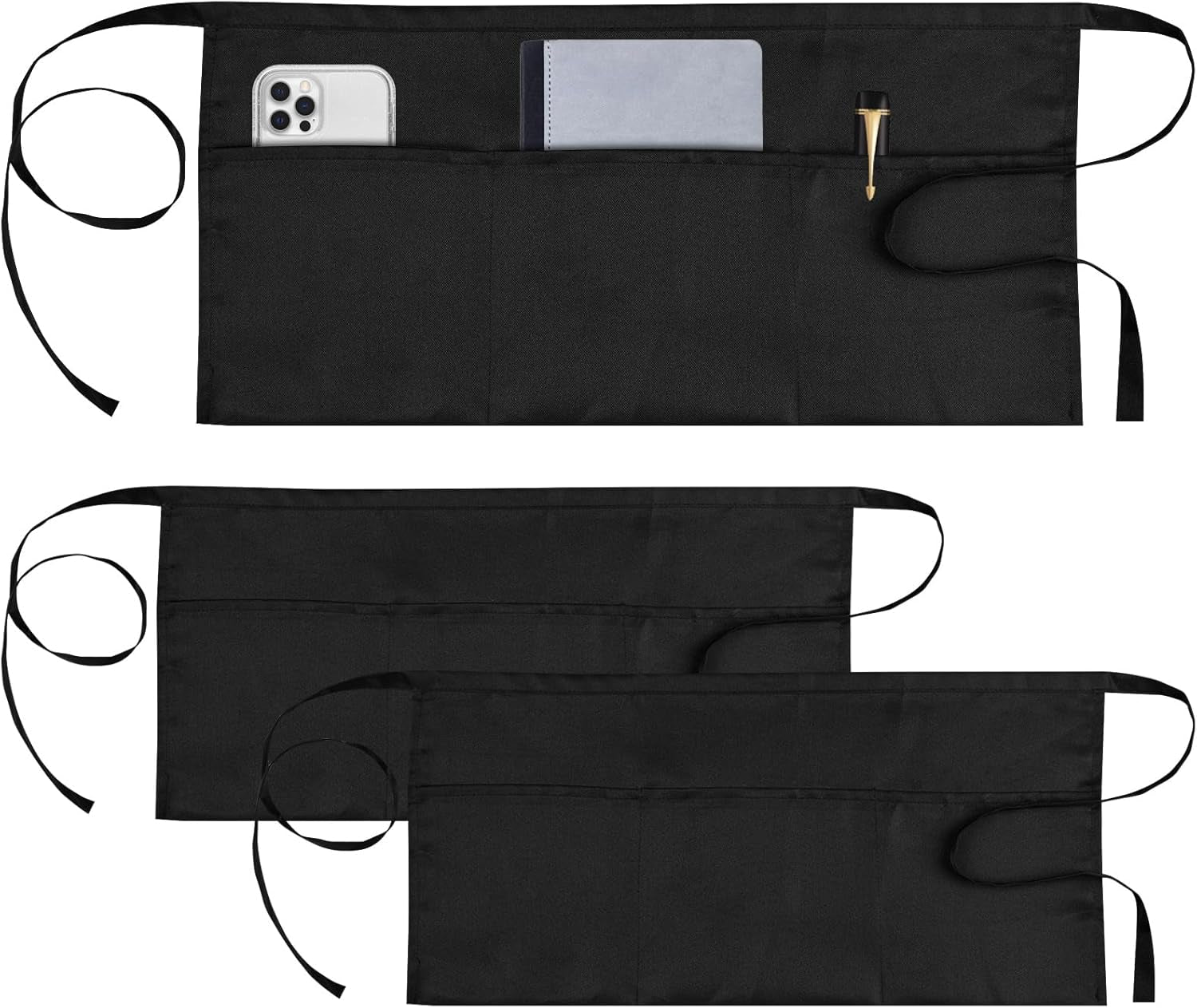 3-pack-server-apron-short-waitress-apron-with-pockets-for-servers-waiters-mandiles-para-mujer-para-trabajo-with-3-pockets-polyester-wear-resistant-stain-proof-for-restaurants-kitchens-cafes