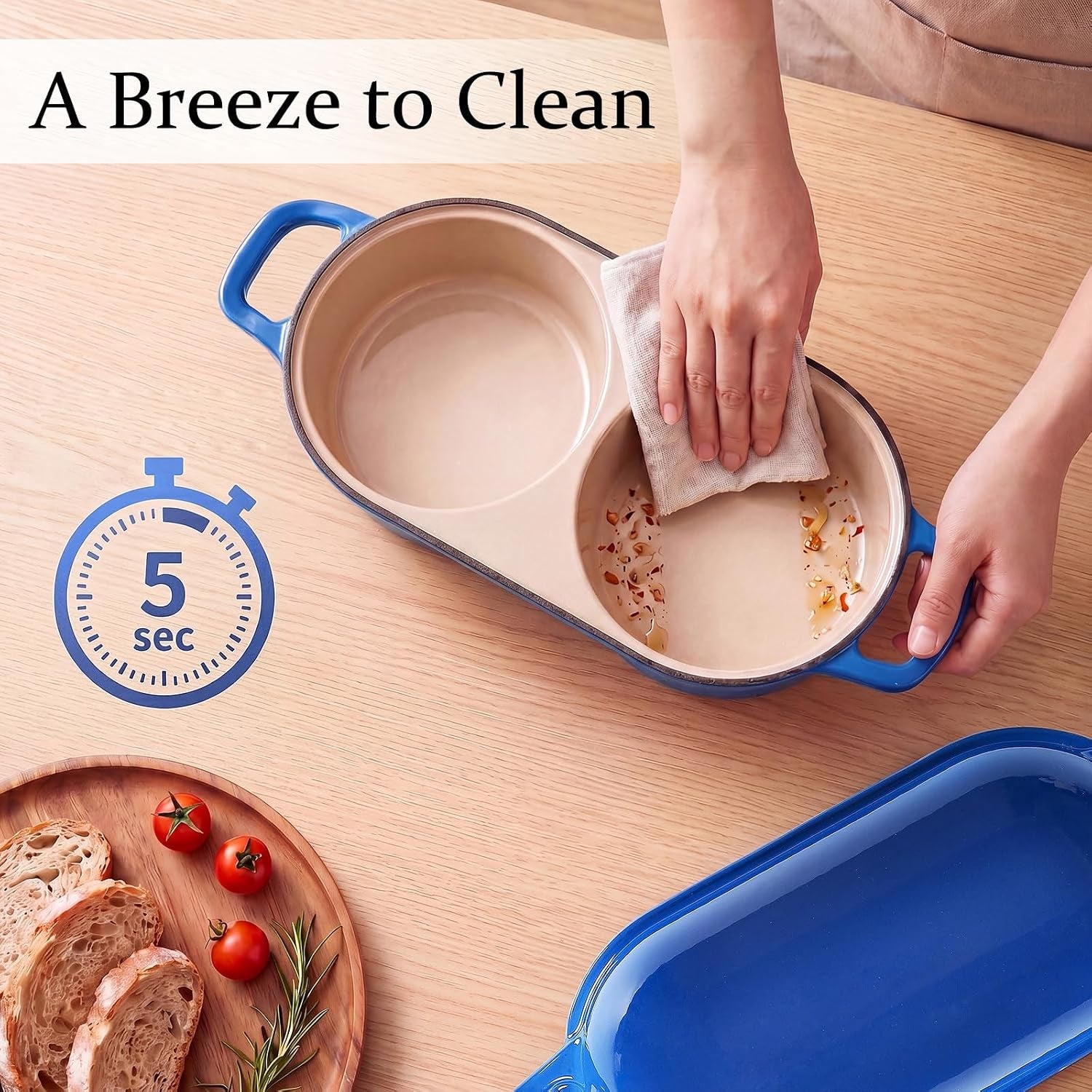cast-iron-dutch-oven-for-sourdough-bread-baking-mini-enameled-bread-pot-with-lid-nonstick-double-loaf-pan-for-homemade-bread-cake-meatloaf-oven-safe-to-500-f-16-5cm-diameter-blue