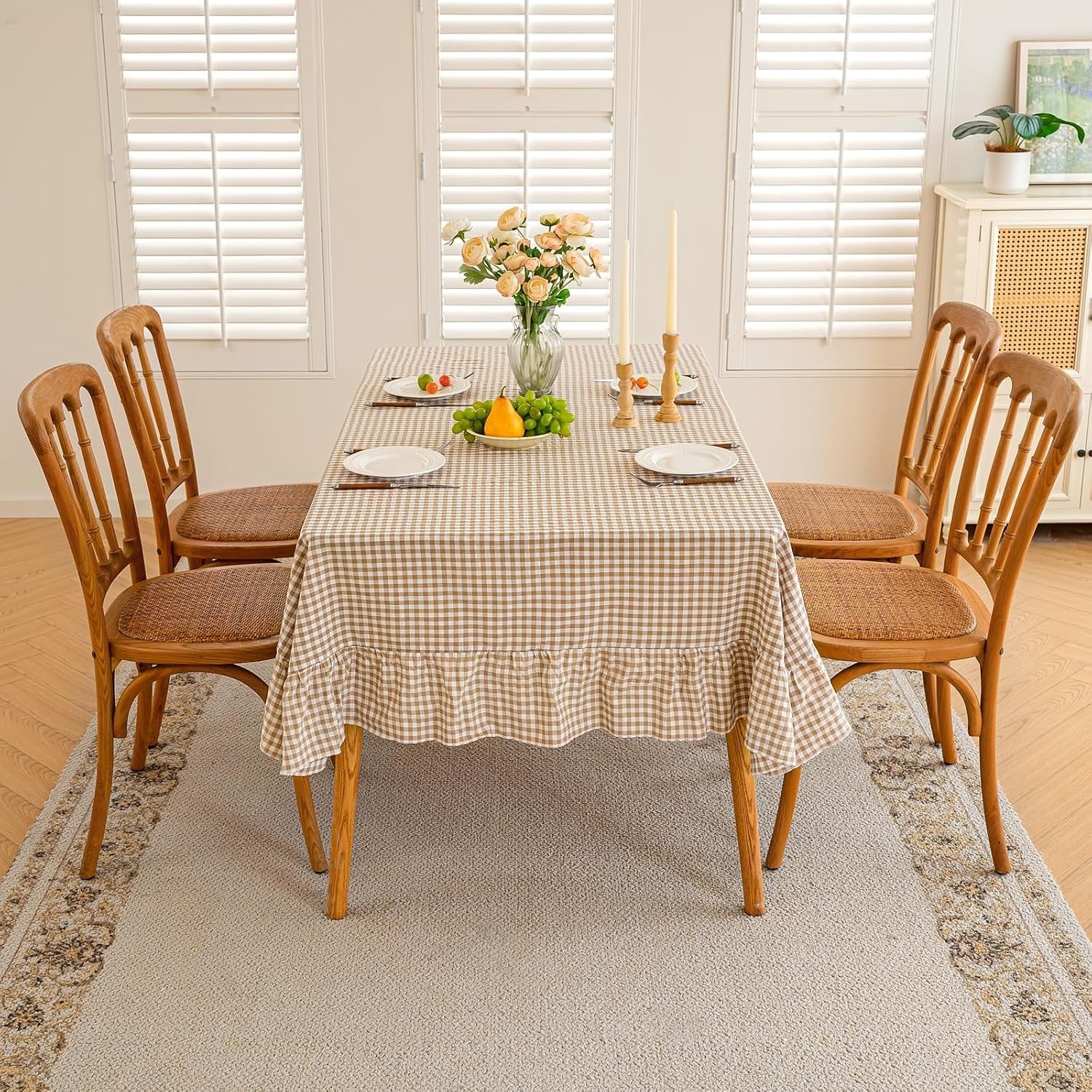 brown-gingham-ruffled-tablecloth-84x60-inches-rectangle-buffalo-plaid-cover