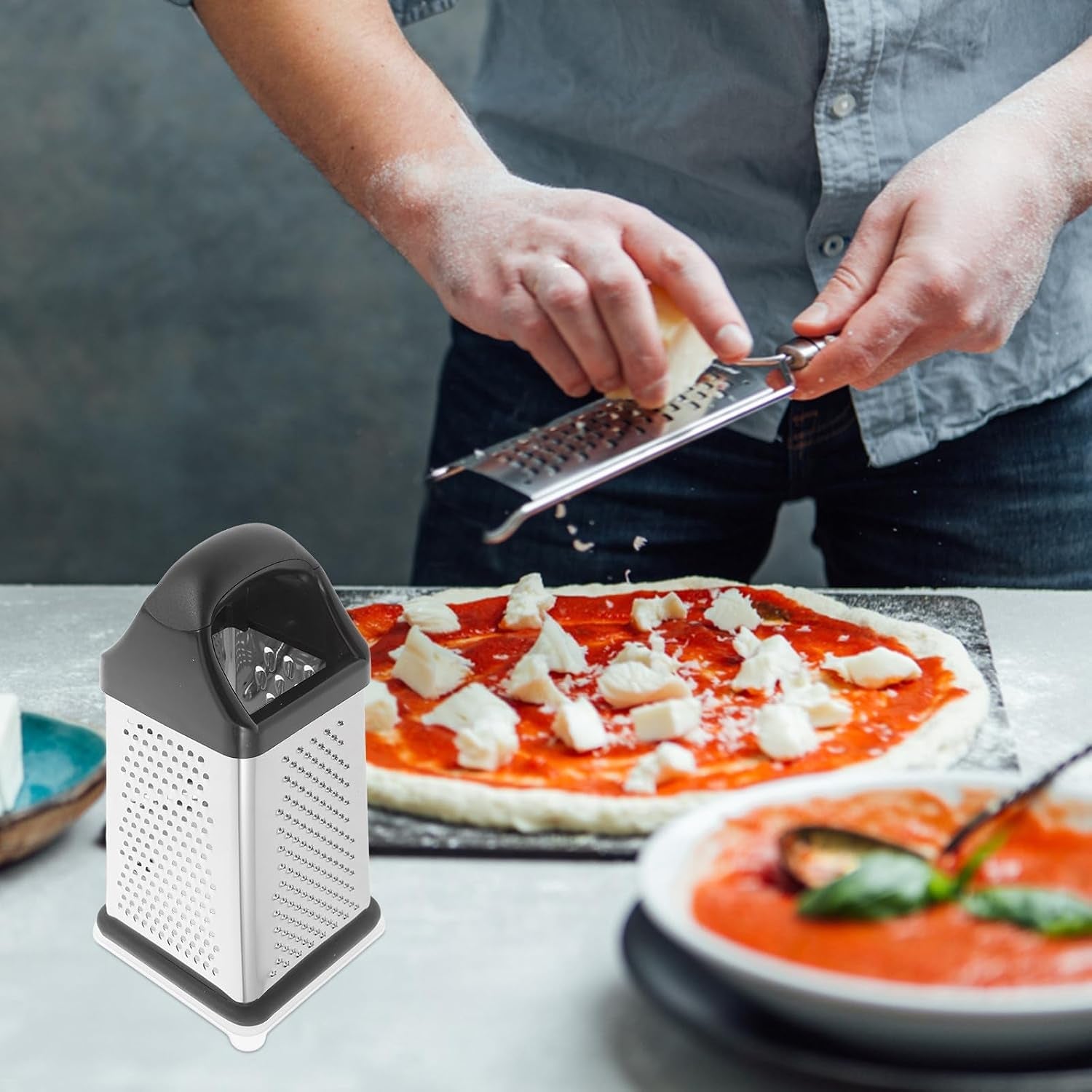 multi-function-4-sided-stainless-steel-vegetable-grater-and-slicer-for-kitchen-use-handheld-food-cutter-with-cheese-shredder-and-potato-peeler-1pcs-set
