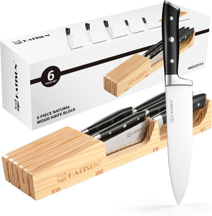 In-Drawer Bamboo Block Set with 5 German Steel Knives1