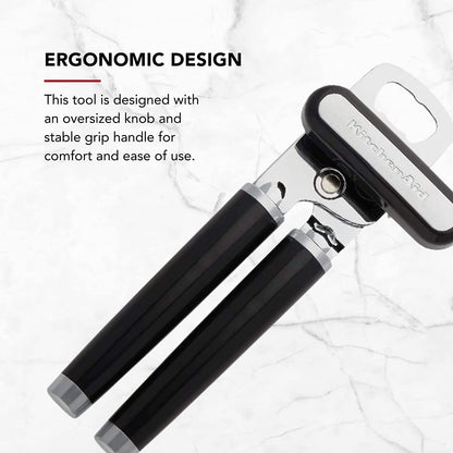 Kitchenaid Classic Multifunction Can Opener and Bottle Opener Easy to Use, Razor Sharp Stainless Steel Cutting Wheel, Soft Ergonomic Handles, Black6