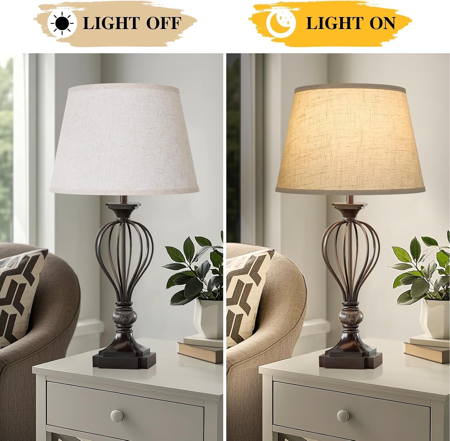 large-drum-lamp-shades-set-of-2-12top-x-16bottom-x-11high-beige-lampshades-for-table-lamps-floor-lamps-natural-linen-replacement-lamp-shades-spider-harp-holders-included-easy-assembly