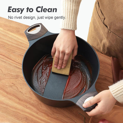 Nonstick Stock Pot with Lid, 2.6/4.5/6.6/8.5/11 QT Soup Pot Casserole Pot, Healthy Pasta Pot, Large Deep Cooking Pot, Big Sauce Pot Stew Pot, Induction Compatible, PFOA PFOS APEO Free, Black4