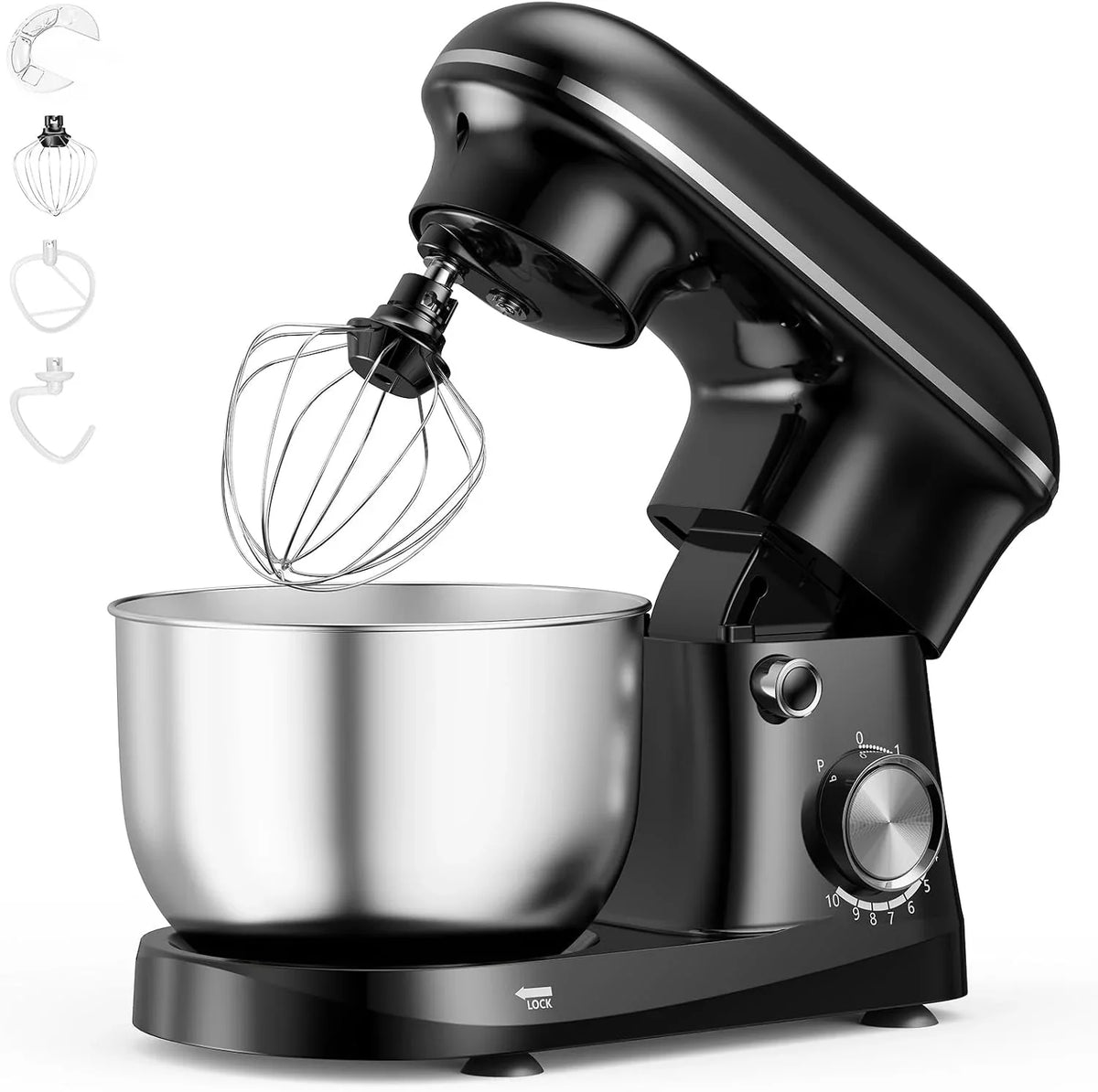4-2-qt-stand-mixer-10-speed-tilt-head-electric-mixer-for-baking-include-dough-hook-whisk-flat-beater-splash-lid-10-speeds-handle-cakes-cookies-bread-dough-compact-easy-clean-bowl