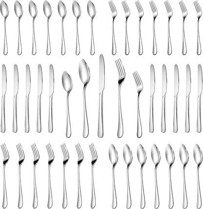 30 Pcs Silverware Set Service for 6,Premium Stainless Steel Flatware Set,Mirror Polished Cutlery Utensil Sets,Durable Kitchen Eating Tableware Sets,Include Fork Knife Spoon,Dishwasher Safe1
