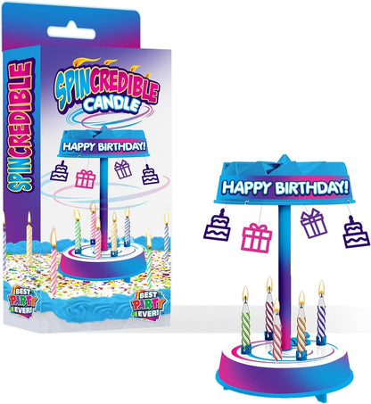 Spincredible Candle, Singing Candle-Powered Spinning Cake Topper, Reusable Birthday Candle, Fits Any Size Cake, Great for Birthdays, 1 Count1