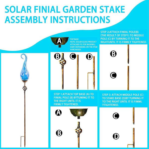 Solar Garden Lights, Decorative Led Flame Garden Stakes, Outdoor Garden Decor, Sky Bule Flame Solar Lights Outdoor Decorative for Pathway, Lawn, Patio, Driveway5