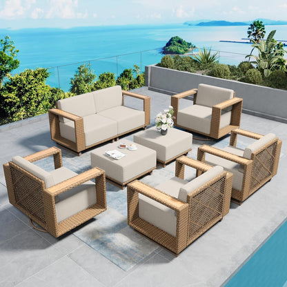 7 Pieces Patio Furniture Set with 10" Thick Cushions1