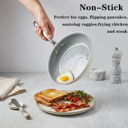 Nonstick Frying Pans Ceramic Skillet: 8Inches Non Stick Egg Fry Pan - PFOA PTFE PFAS Free2