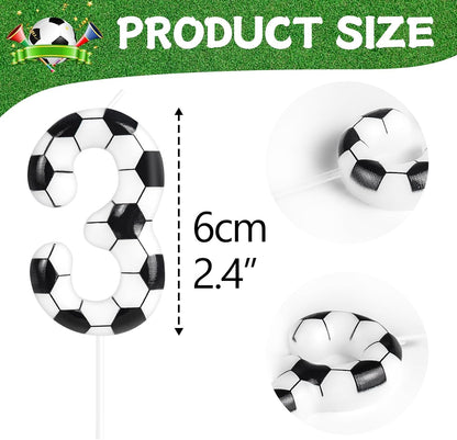 Soccer Birthday Candles 10Th Soccer Themed Birthday Party Decorations, Football Birthday Cake Candles for Boys Girls Kids Sport-Theme Party Supplies3