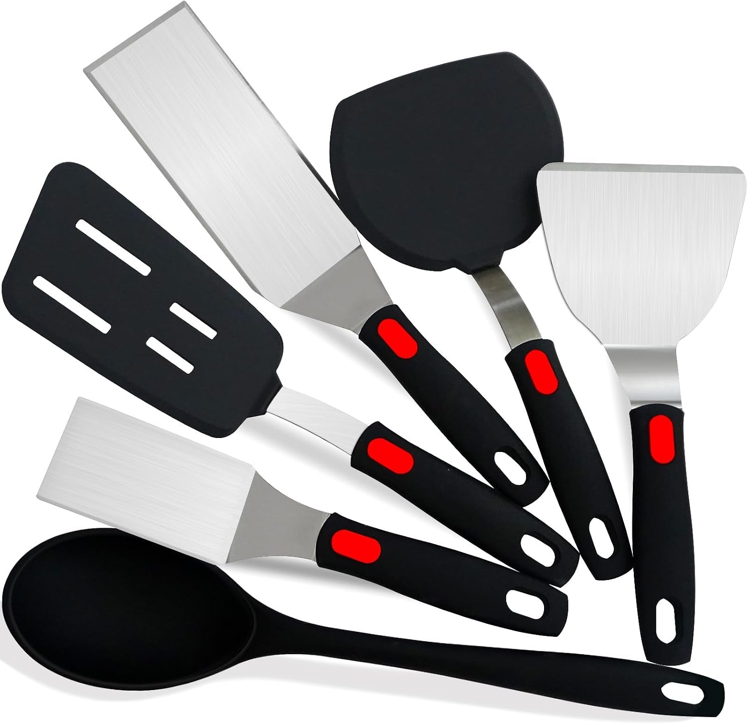 spatula-set-6-piece-kitchen-utensils-set-cooking-stainless-steel-turner-set-600-f-heat-resistant-metal-spatulas-for-griddle-cast-iron-nonstick-safe-silicone-tools-for-egg-pancake-burger