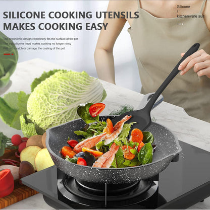 Silicone Cooking Utensils Set - 446°F Heat Resistant Kitchen Utensils,Turner Tongs,Spatula,Spoon,Brush,Whisk,Kitchen Utensil Gadgets Tools Set for Nonstick Cookware,Dishwasher Safe (BPA Free)7