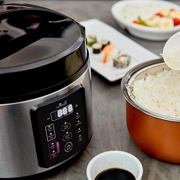 Kumo Yumcarb Rice Cooker with Ceramic Bowl and Advanced Fuzzy Logic, (5.5 Cups, 1 Litre), 5 Rice Cooking Functions, 3 Multicooker Functions, 110V US Power (Light Stainless Steel)7