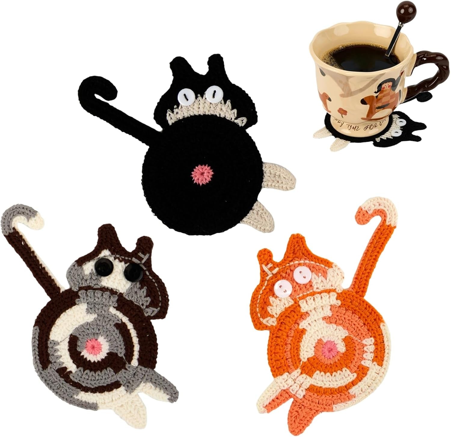 cat-gifts-for-cat-lovers-3pcs-cat-coaster-woven-creative-cat-coaster