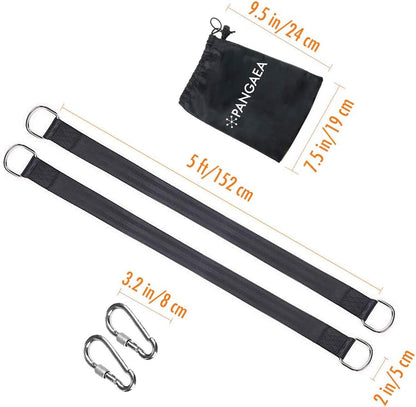 Tree Swing Hanging Straps Kit, Heavy Duty Holds 2200LBS 5FT Extra Long, with Safer Lock Snap Carabiners & Carry Pouch Bag4