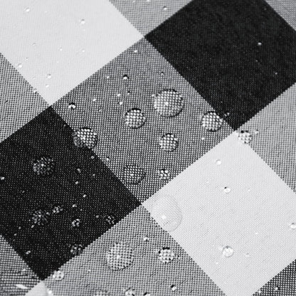 Waterproof Checkered round Tablecloth 60 Inch, Black and White3